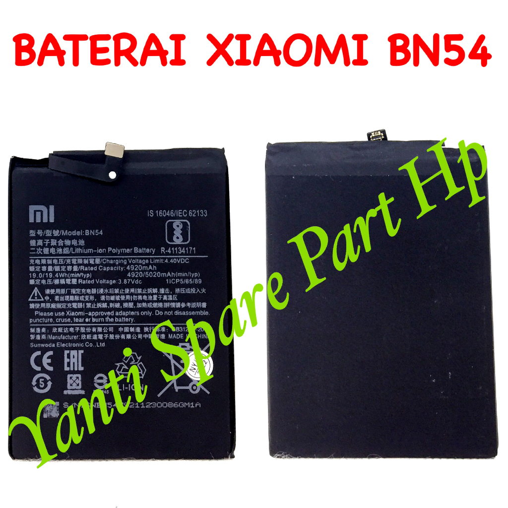 Baterai Xiaomi Redmi 9 9 Pro Xiaomi Redmi Note 9 10 Pro BN54 BN52 Original New