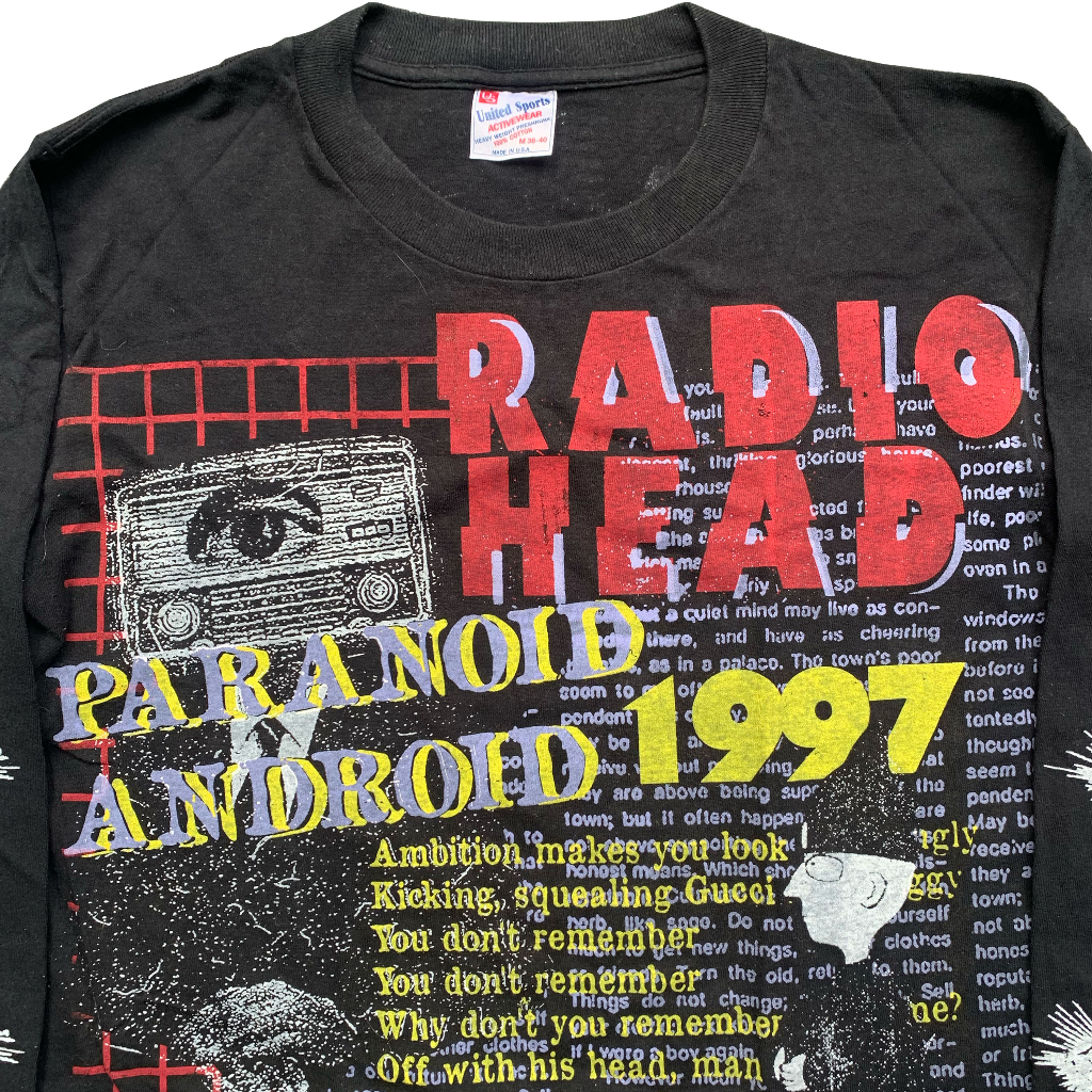 Paranoid android radiohead on vintage t shirt by psychocult