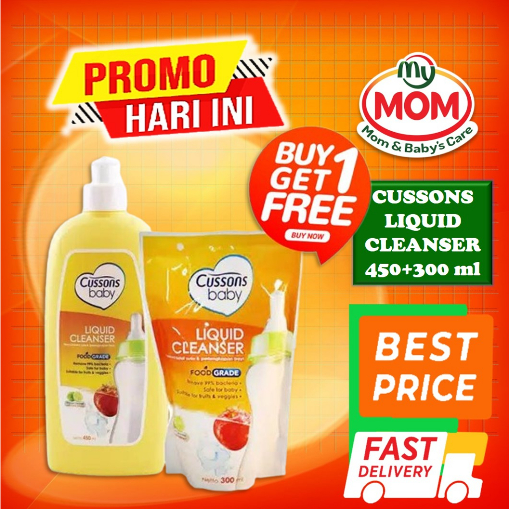 [BPOM] Cussons LIQUID CLEANSER 450ml+300ml  (BUY 1 GET 1) / Sabun Perlengkapan Bayi / MY MOM