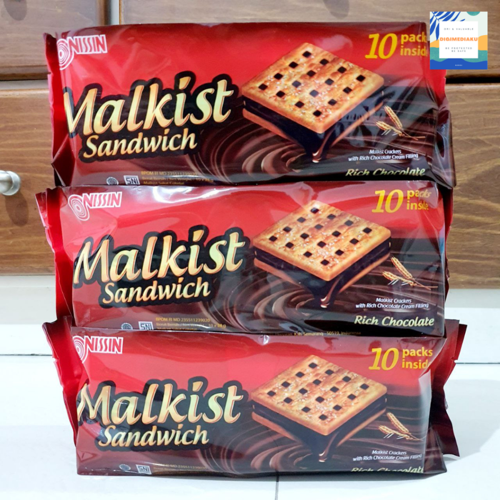 NISSIN MALKIST SANDWICH RICH CHOCHOLATE 240 gram