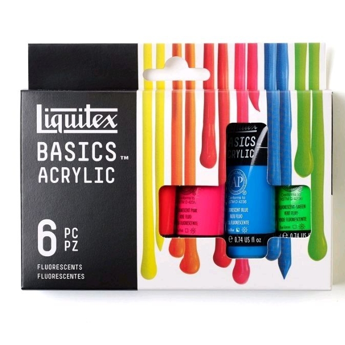 

Liquitex Basics Acrylic Paint Fluorescent Set 6 × 22 ml