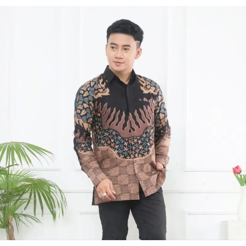 Batik Pria Kemeja Batik Pria Lengan Panjang Modern Batik Weyrisfashion Baju Batik Pria Terbaru Size M L XL XXL