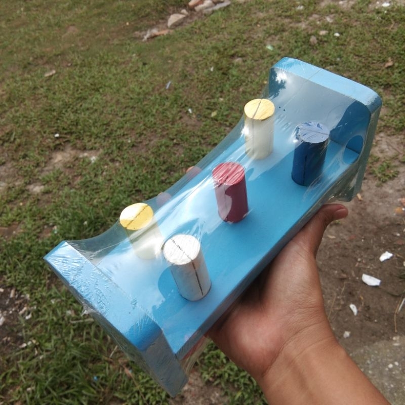 Mainan edukatif kayu hammer pukul