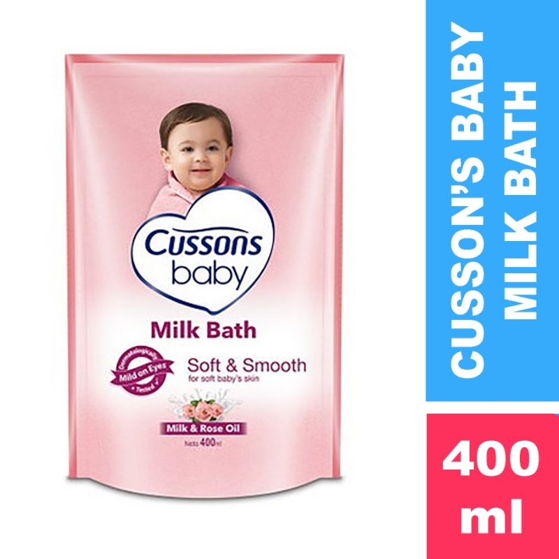 Cussons Baby Milk Bath Soft &amp; Smooth Pouch 400ml / Pouch 400 ml +  Lunch box Tepak Makan / Tepak Makan