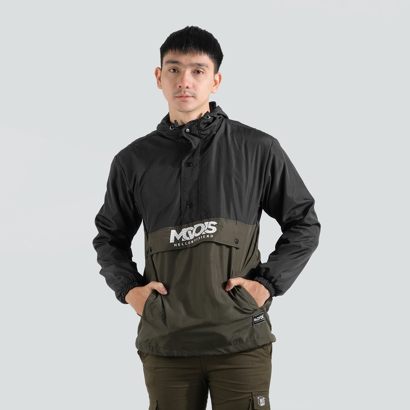 Mcvois Jaket Cagoule Pria Hitam Army Premium Distro