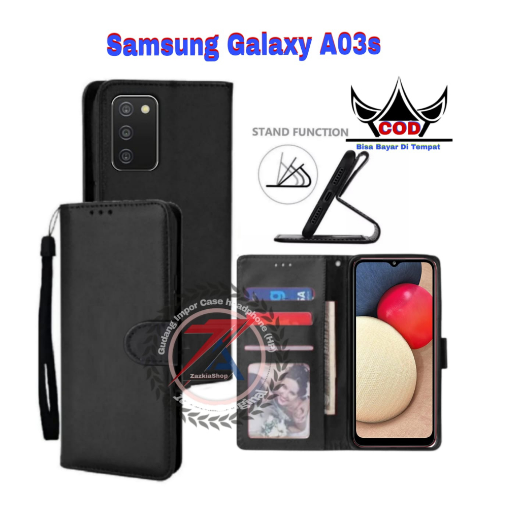 CASE FLIP CASE DOMPET KULIT FOR SAMSUNG GALAXY A03S CASING DOMPET-FLIP COVER LEATHER-SARUNG HP