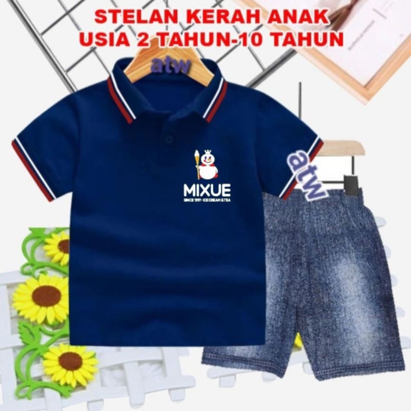 STELAN WANGKY ANAK/CELANA SEMI JEANS USIA 2 THN-10 THN (LOGO MIXUE)