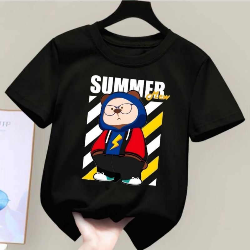 Dunia.Oblong-Kaos Anak Laki Laki Dan Perempuan Unisex Summer Baju Oblong Anak Kaos Distro Anak Laki Laki atasan Anak Cewek Usia 2-10 Tahun