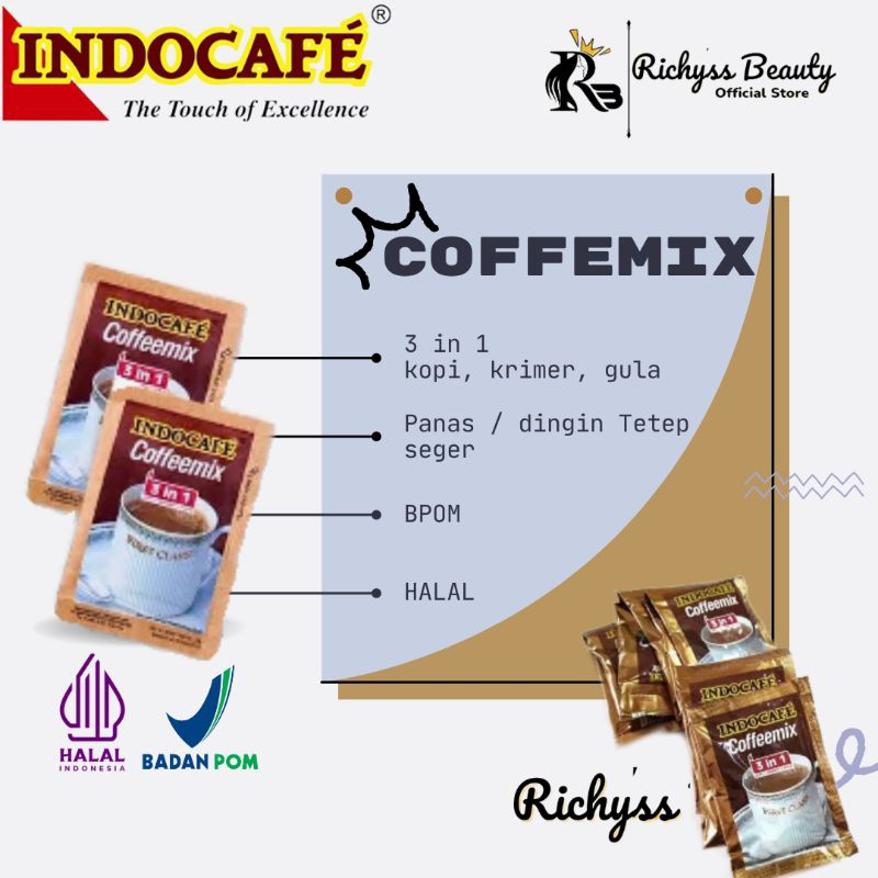 

Indocaffe coffemix renceng 10pcs / kopimik kopi Instant / Halal Bpom / 3in1 kopi