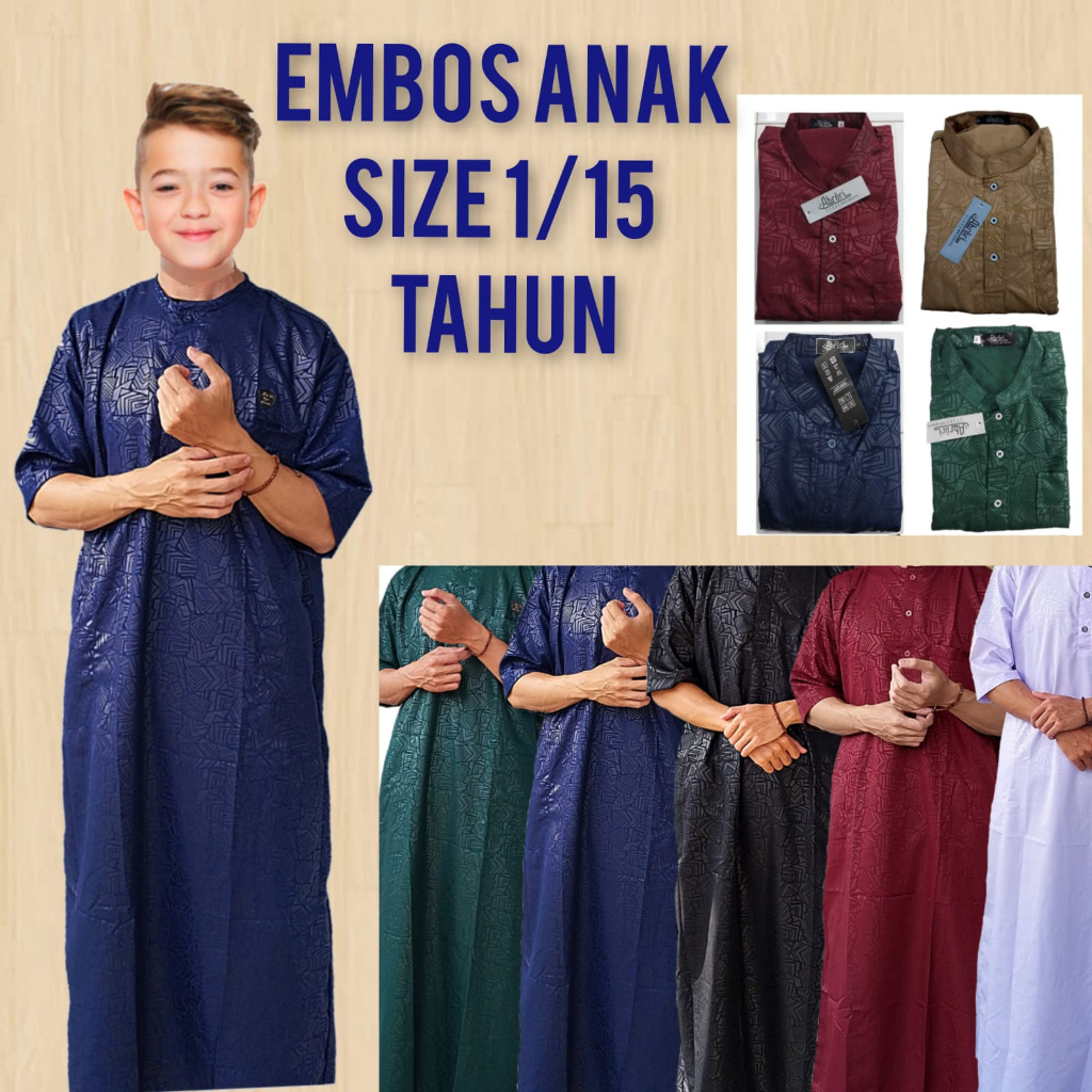 Jubah Pria Anak Laki Laki EMBOS PREMIUM Lengan Pendek AL BAQI SULTAN Gamis Anak