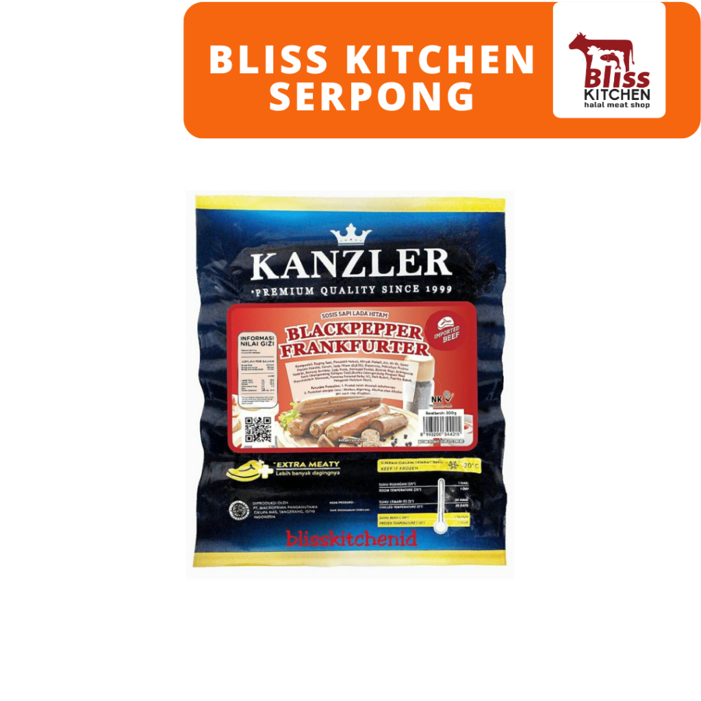 

Sosis Kanzler Blackpepper Frankfurter Beef Sausage 300gr