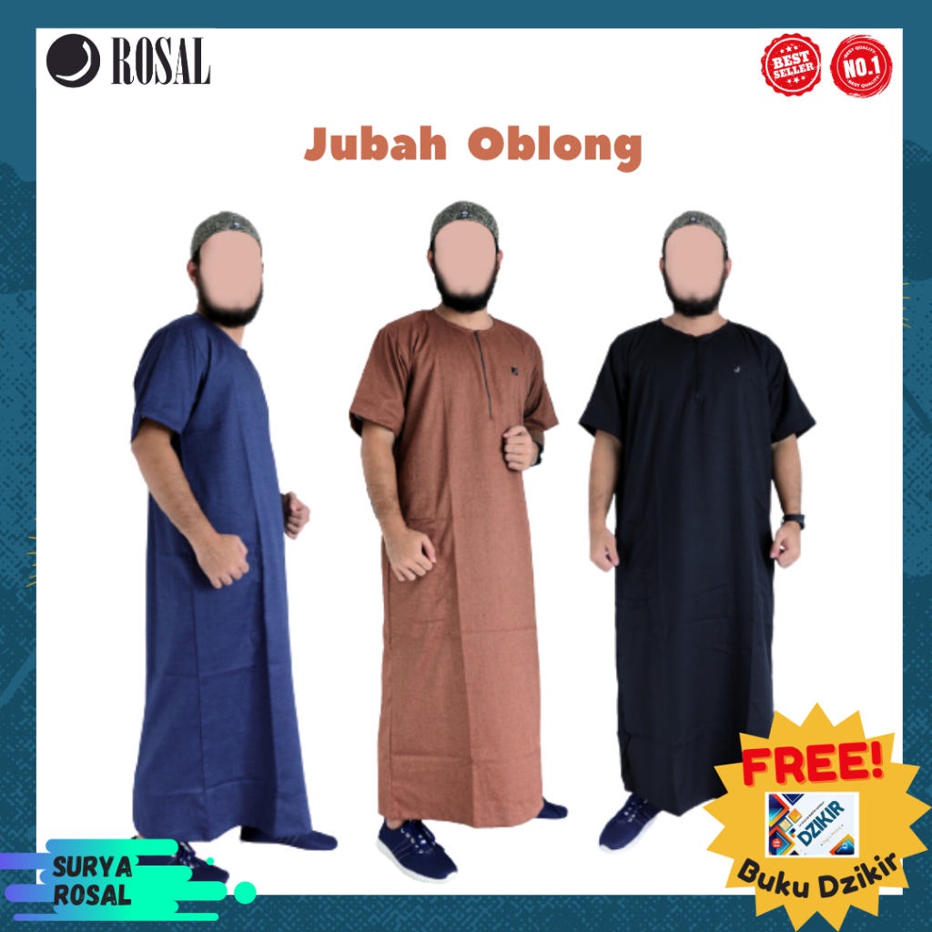 Jubah Oblong ROSAL /Jubah/Gamis Pria/Rosal/Jubah Pria/Jubah Lengan Pendek/Jubah Rosal Oblong/Jubah L