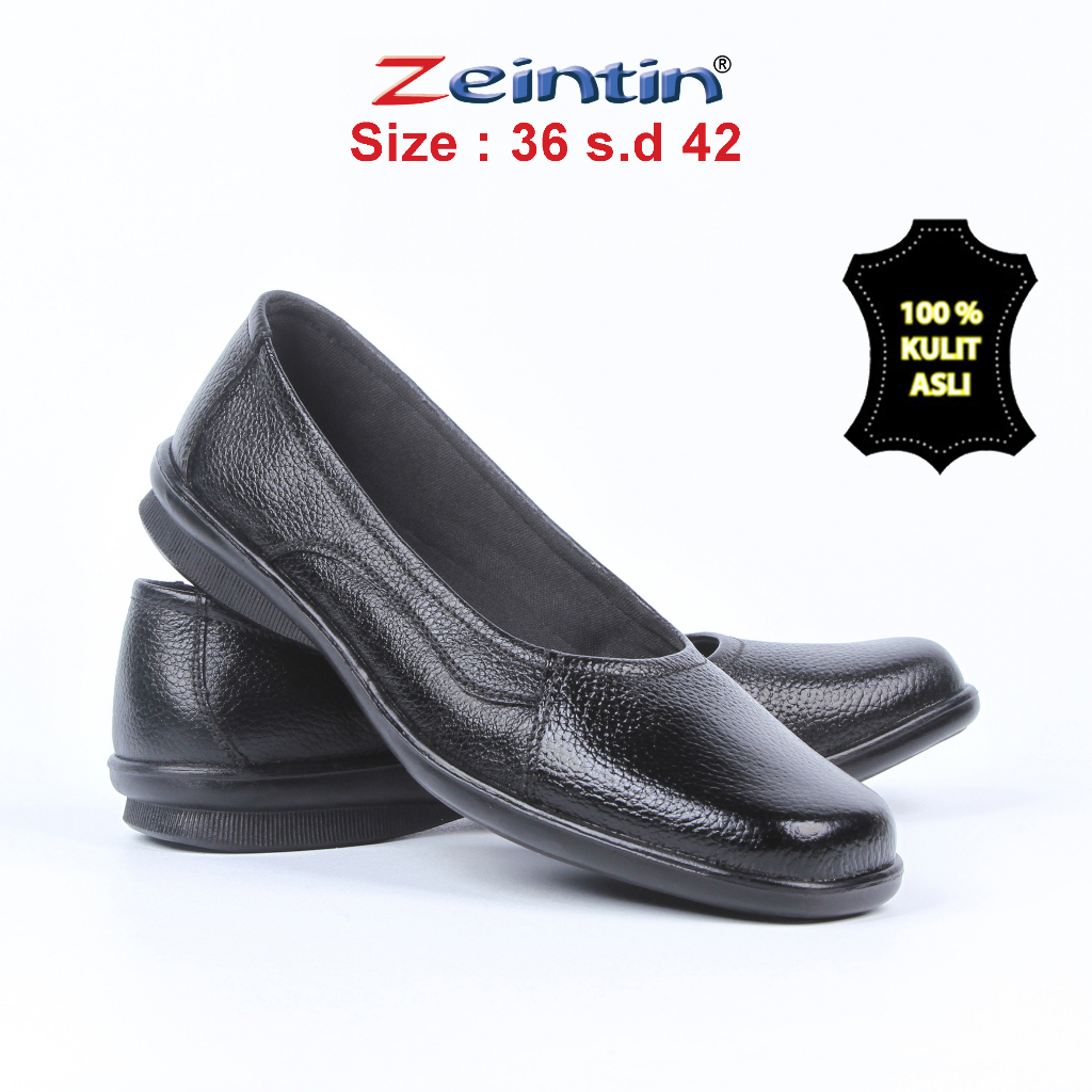 Zeintin - Sepatu Pantofel Wanita Loafers Kulit Asli Kasual Formal Fashion Sepatu Kerja Wanita Nyaman BJ