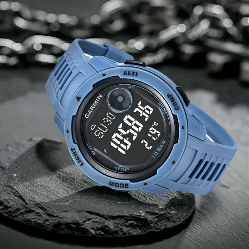 Cod Jam Tangan Pria Garmin Digital Rubbber 4,5Cm