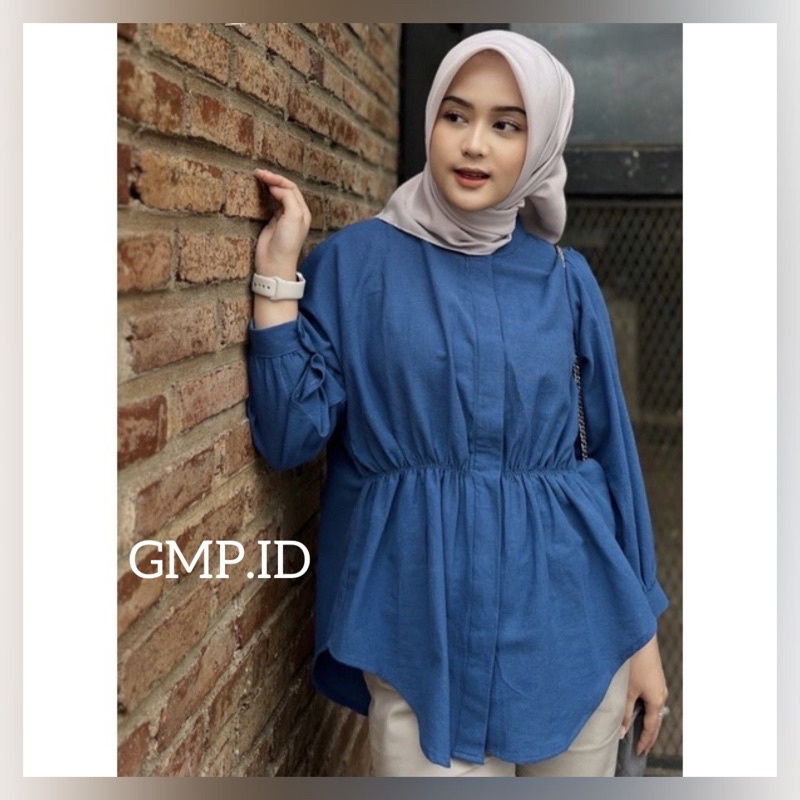 ALYA SHIRT - Kemeja Wanita - Atasan Wanita Oversize - Bahan Crinkle Air Flow