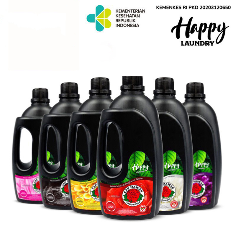 Parfum Laundry ANTI BACTERIAL Happy Laundry Pelicin Pelembut dan Pengharum Pakaian 1L IZIN KEMENKES