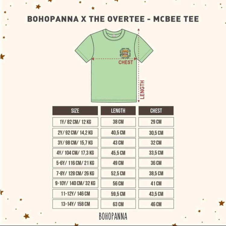 BOHOPANNA X OT MCBEE TEE / KAOS ANAK 1-13 TAHUN - TSHIRT ANAK MURAH