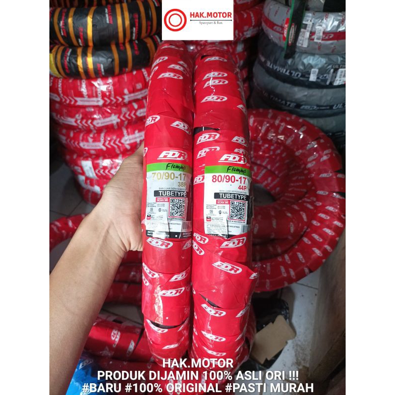 BAN LUAR BEBEK FDR FLEMMO RING 17 TUBETYPE NON TUBLES ( 70/90-17 ), ( 80/90-17 ) MOTOR BEBEK NON
