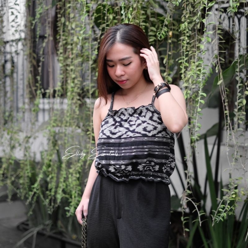Tanktop Jumputan Troso / Halter Neck Tribal / Tank Top Tenun / Tanktop Karet Halter