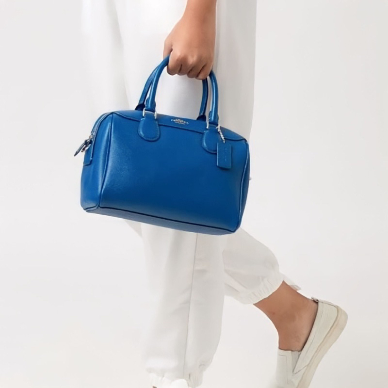 COACH Mini Bennett Crossgrained Leather Satchel Top Handle Crossbody Bag / Handbag