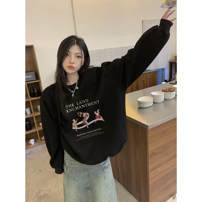 Sweater printing  kaos oversize baju korean style wanita