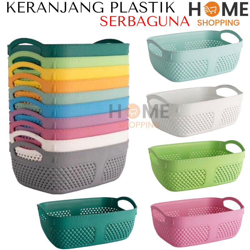 [HS] KERANJANG ANYAMAN PLASTIK SERBAGUNA / KERANJANG SERBAGUNA PLASTIK / KERANJANG BOX ORGANIZER