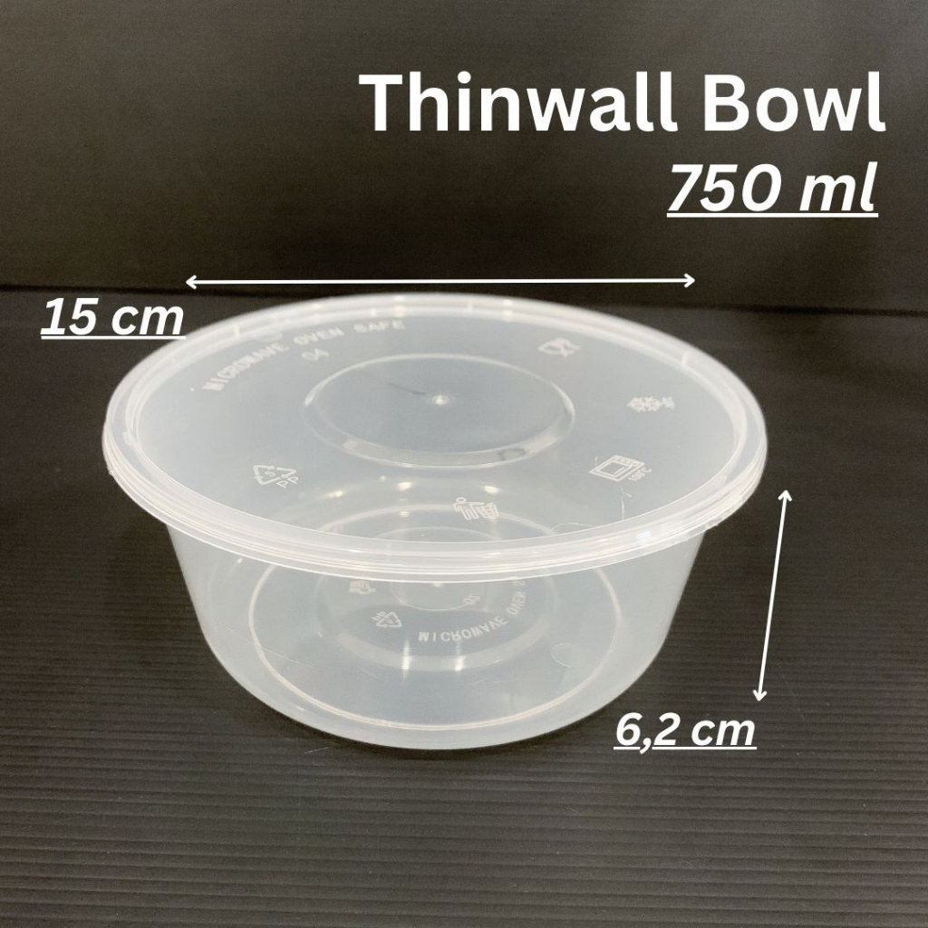 Thinwall bowl 750 ml / mangkok makan plastik