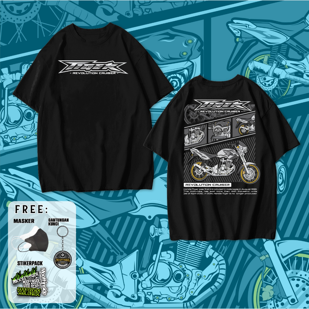 KAOS HONDA TIGER REVOLUTION CRUISER | KAOS HONDA GANK | Kaos TIGER HEREX | Kaos TIGER MESIN JAHAT | 