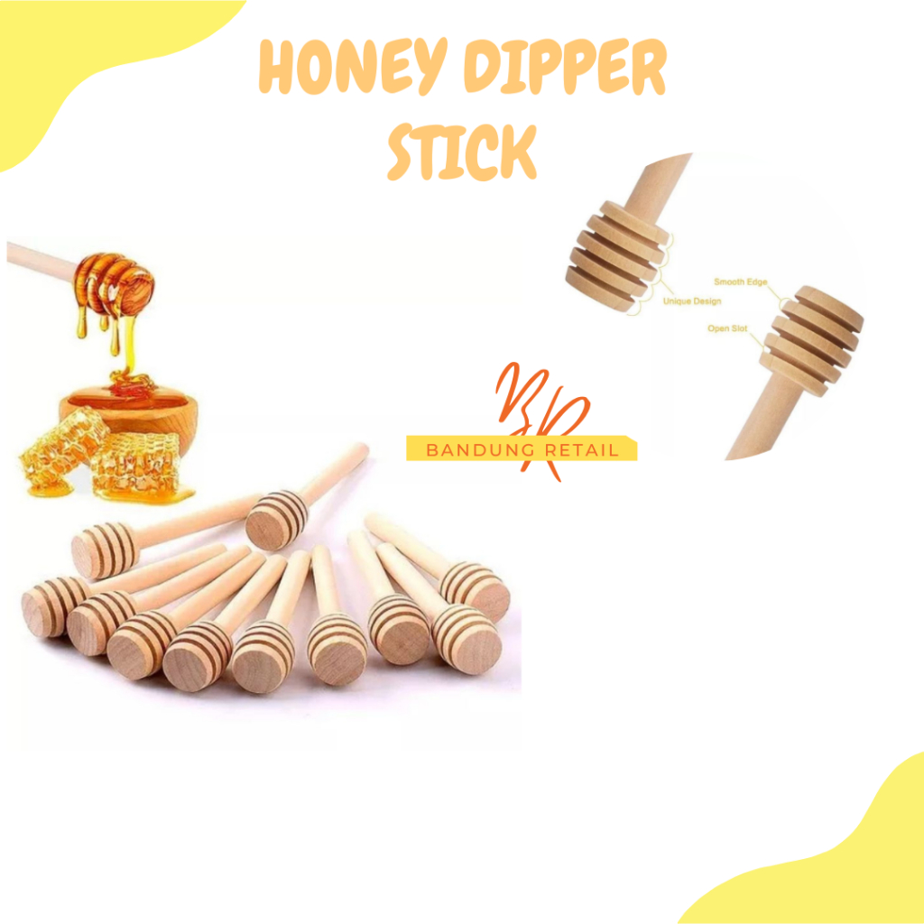 Honey Dipper Stick Kayu Berkualitas Sendok Madu Kayu Adukan Food Grade