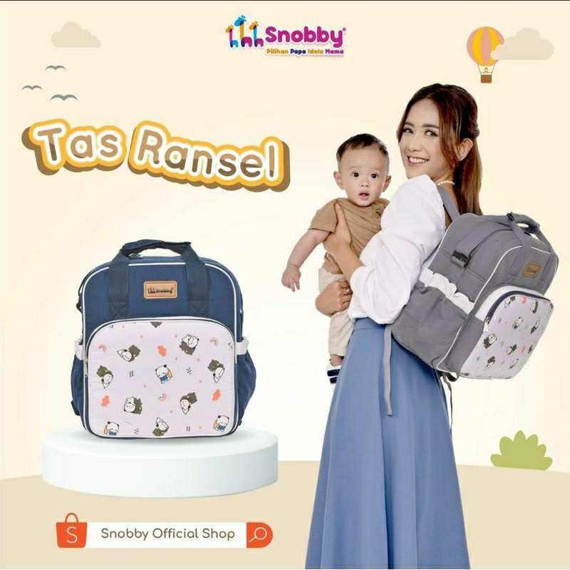 Snobby Tas Ransel Medium Saku Print Bearly Series SBT7374