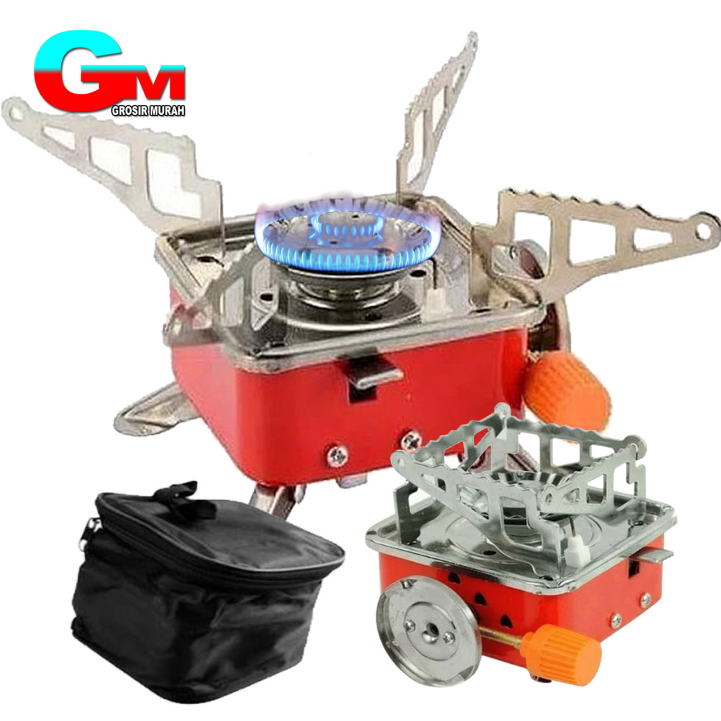 Kompor Camping Kotak Mini Portabel Stove Gas KAKI EMPAT