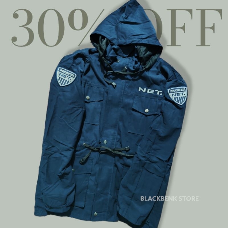 jaket net tv parka custom bordir satuan