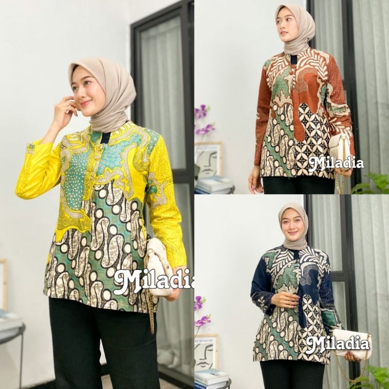 Blouse Batik Wanita Modern / Atasan Batik Wanita Blouse blous blus Size M L XL XXL