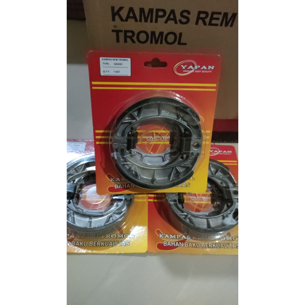 Kampas Rem Belakang  Tromol Mio/Mio J/Mio M3/Mio Soul Gt/Jupiter/Rxking New/Vario/Beat/Spacy Scoopy/Megapro/Beat Fi/Vario/Supra Fix/Supra x/Revo/Blade/Kirana/Karisma Merek Yapan