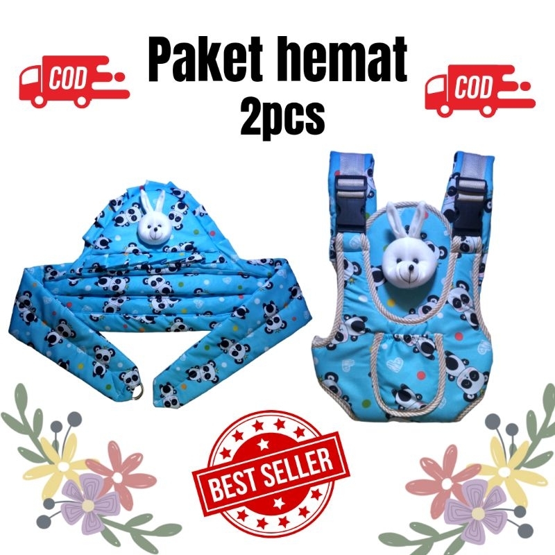 Gendongan baby / sett 2 in 1 samping&amp;ransel motif/gendongan samping motif / gendongan samping motif variasi boneka / gendongan samping / gendongan baby / gendongan samping motif baby/ paket hemat 2 in 1 gendongan samping&amp; gendongan ransel