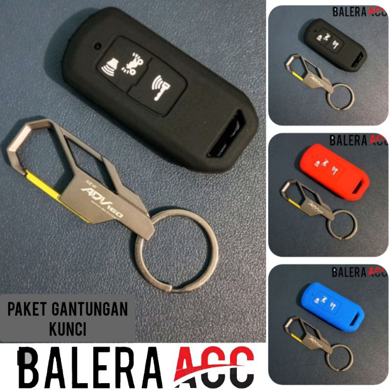 Paket Gantungan kunci Logo  ADV 160 Dan silikon Cover remot Honda ADV 160 kualitas PREMIUM