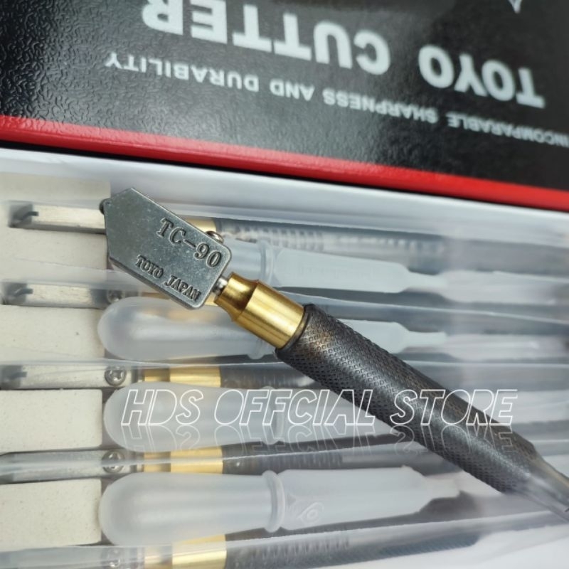 Alat Pemotong Kaca Toyo Asli Japan Tc 90 Alat Potong Pembelah Kaca Glass Cutter Toyo Japan Original