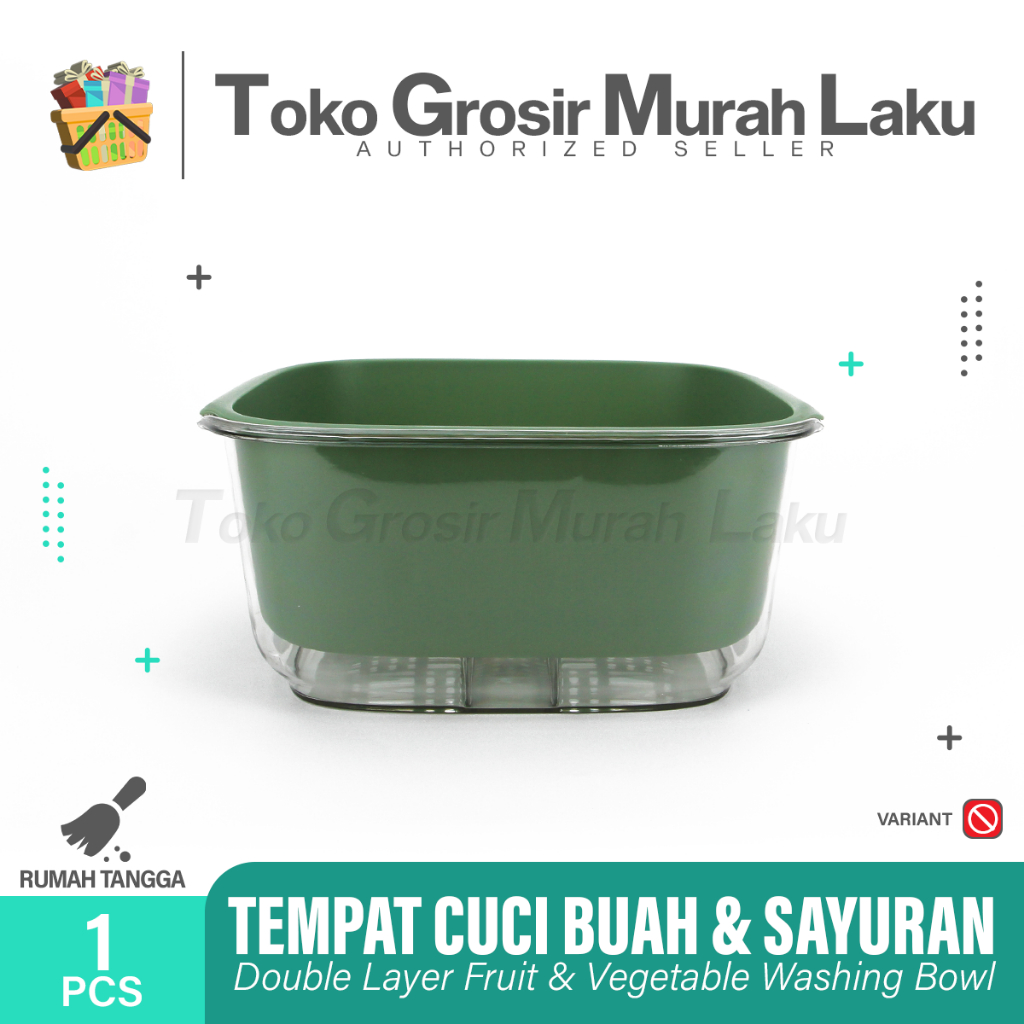 DOUBLE LAYER FRUIT WASHING BASKET BOWL /TEMPAT CUCI BUAH SAYUR 2 LAPIS