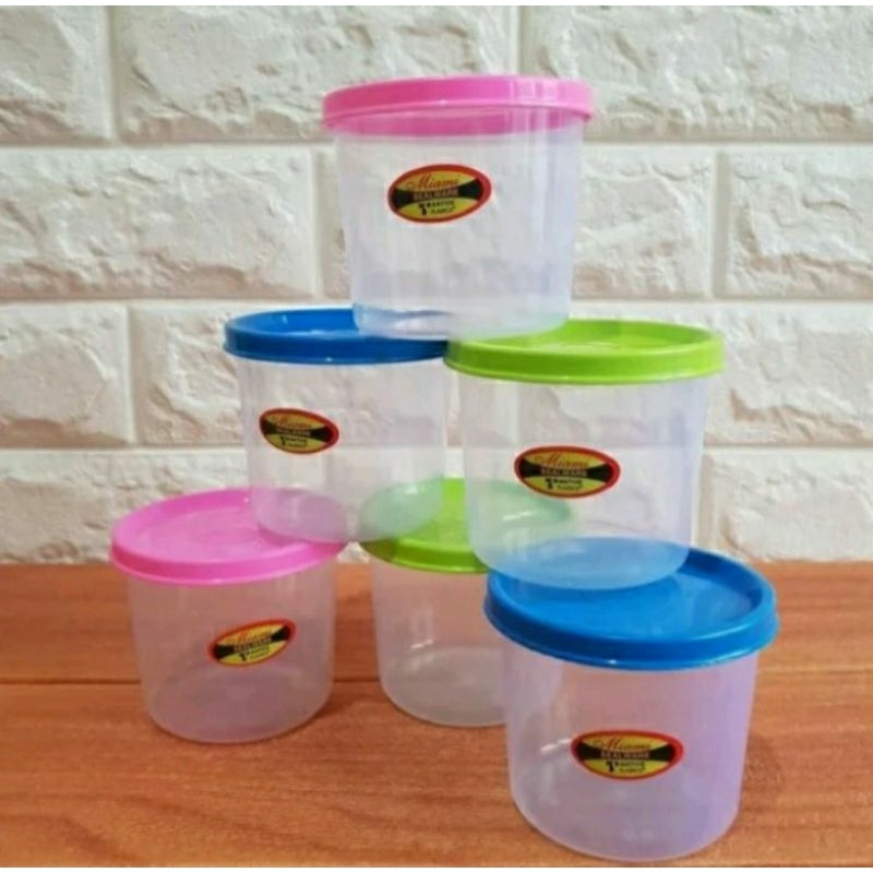 3pcs Tantos Toples Plastik Kecil Bulat toples Plastik warna Murah