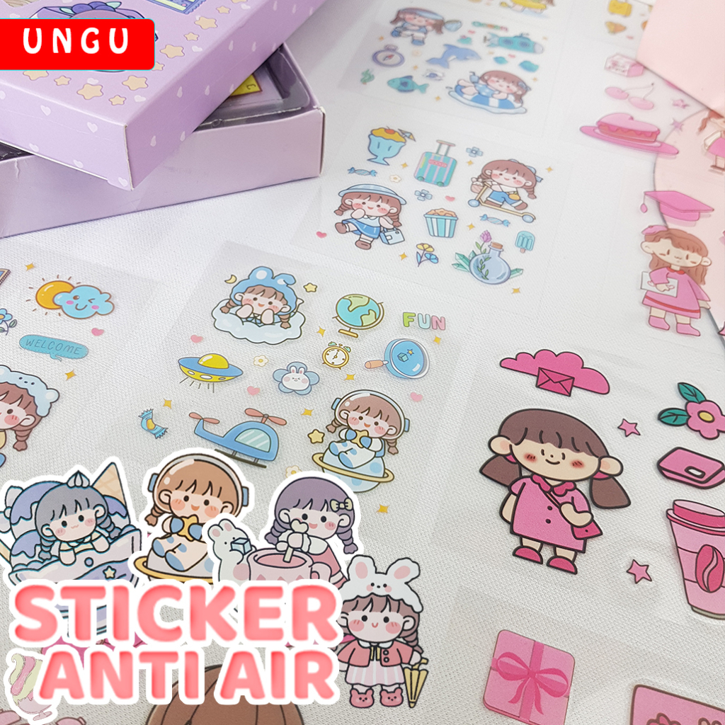 AIMIER Sticker Isi 100PCS Sticker 3D Asthetic Lucu Stiker Aimier / Sticker Jurnal 1 BOX