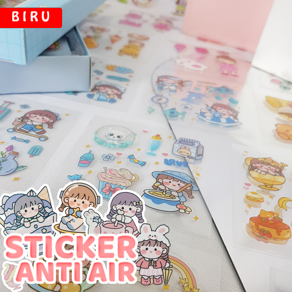 AIMIER Sticker Isi 100PCS Sticker 3D Asthetic Lucu Stiker Aimier / Sticker Jurnal 1 BOX