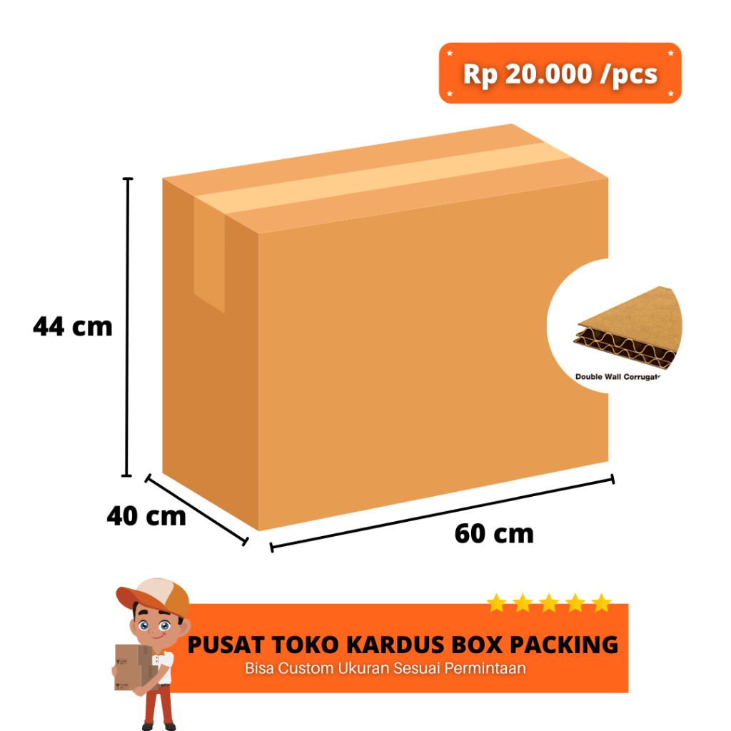 

Kardus Besar Doubel wall Kuat Ukuran 60 x 40 x 44 cm Cocok Buat Pindahan Simpan Mainan Anak Kirim Paket