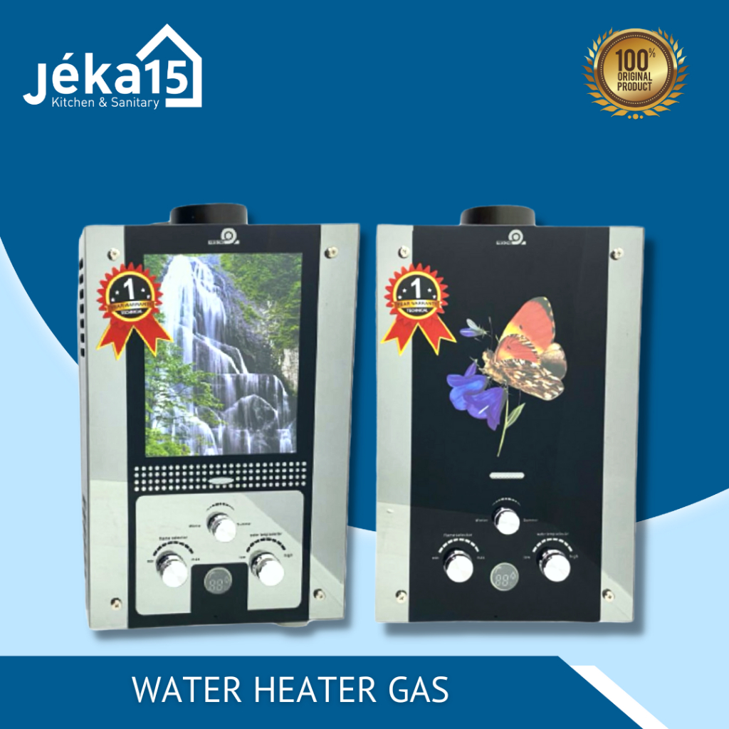 WATER HEATER GAS FRISONE KACA / AIR TERJUN / KUPU-KUPU