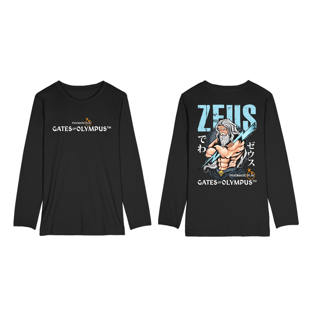 KAOS LENGAN PANJANG ZEUS GATES OF OLYMPUS PRAGMATIC PLAY GAME SLOT BIG SIZE JUMBO