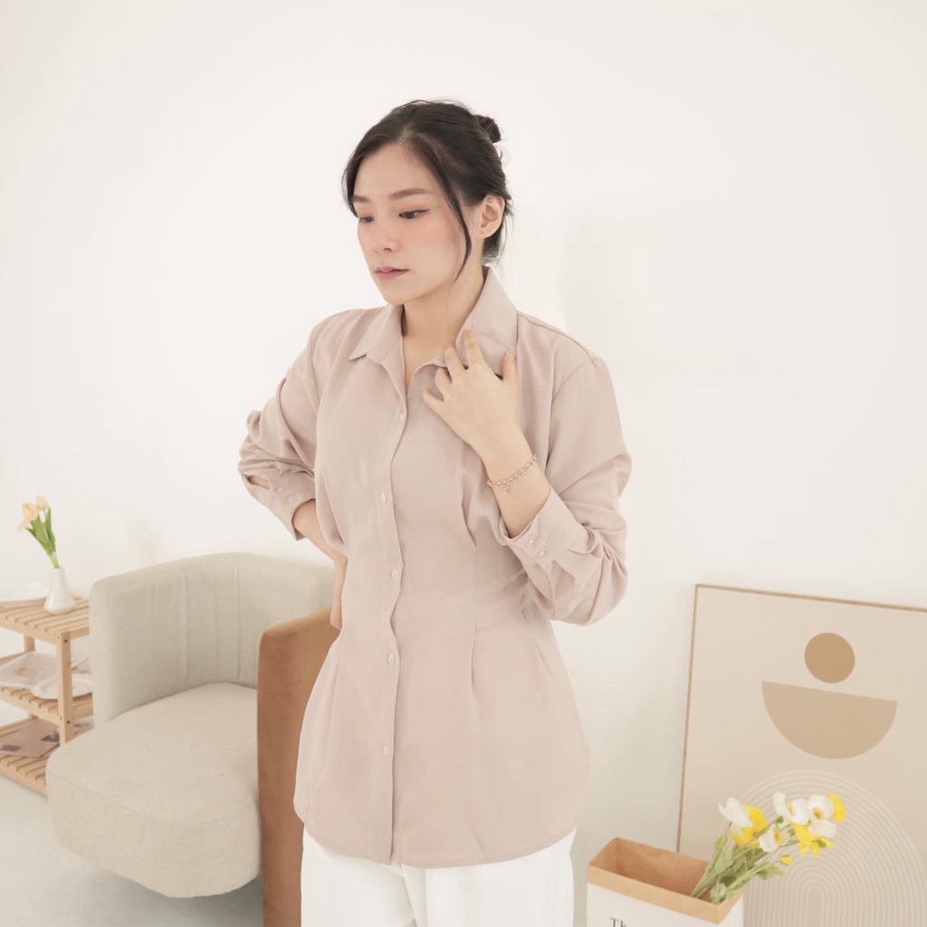 WQ Kwon Top Longsleeve Blouse / Kemeja Wanita / Blouse Wanita / Kemeja Lengan Panjang / Kemeja Kantor / Office Wear / Atasan Wanita