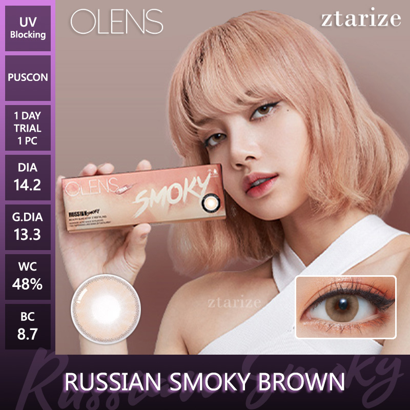 ztarize - Ready Stock - Trial OLENS Russian Smoky Brown 1 Day Daily Soft Contact Lens 1 Pc - OLENS x