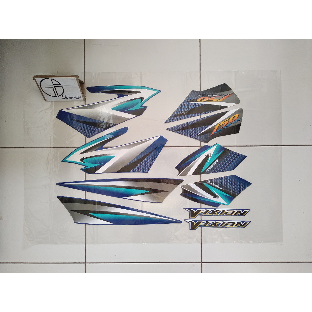 Striping Stiker Lis Motor Yamaha Vixion Old 2007 2008 Biru