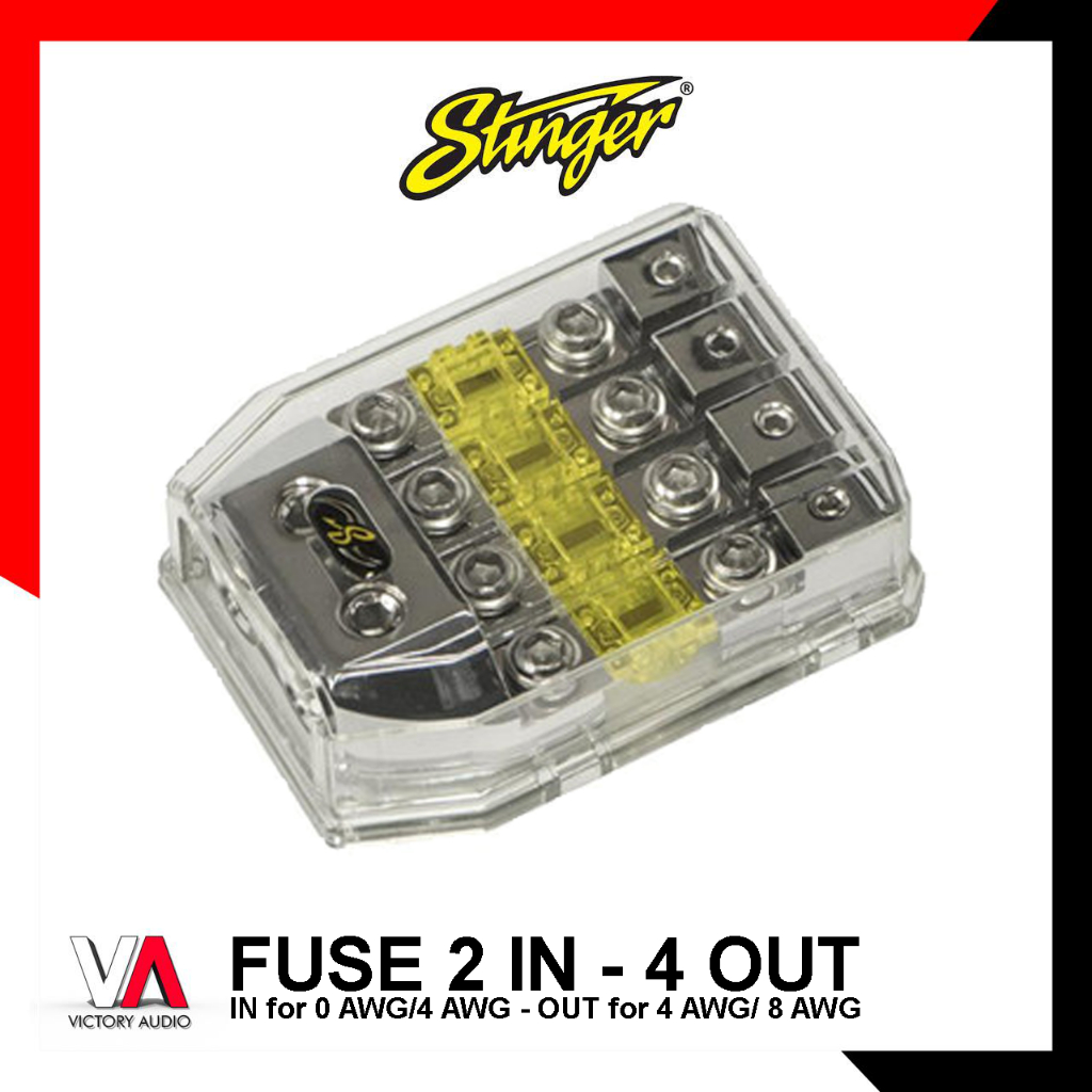 Fuse Sekring Accu Audio Mobil 2IN - 4OUT STINGER SHD 821 Bisa Untuk Kabel 0AWG 4AWG 8AWG Sikring Aki