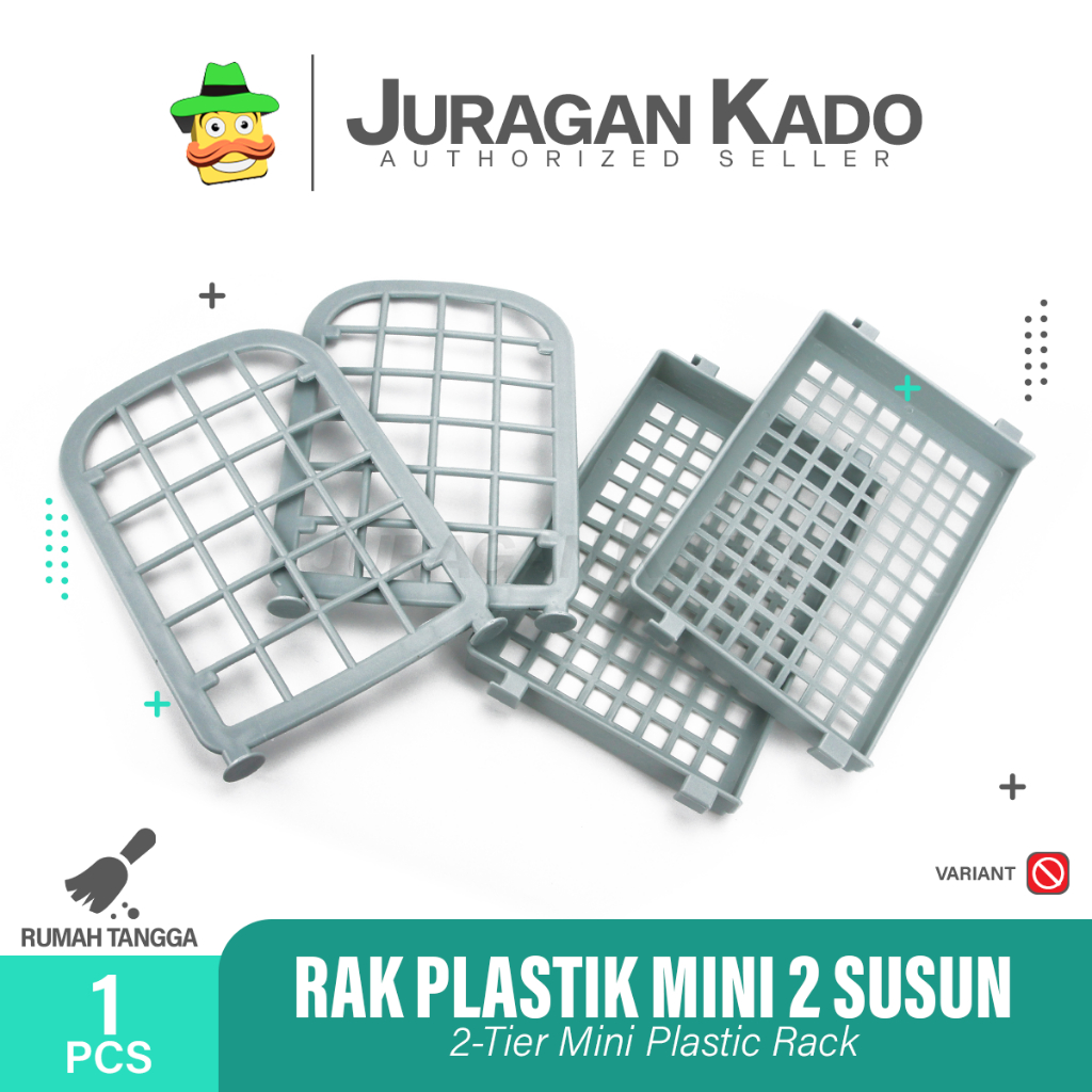 Rak Plastik Lipat 2 Susun Rak Mini Plastik Serbaguna Tempat Bumbu Dapur Alat Tulis Kantor Kosmetik Make up dan Aksesories