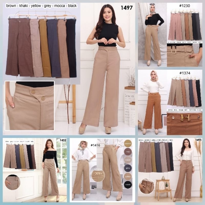 celana kulot soft jeans import New joger pant linen rami zara import/ Celana zara pants jumbo import